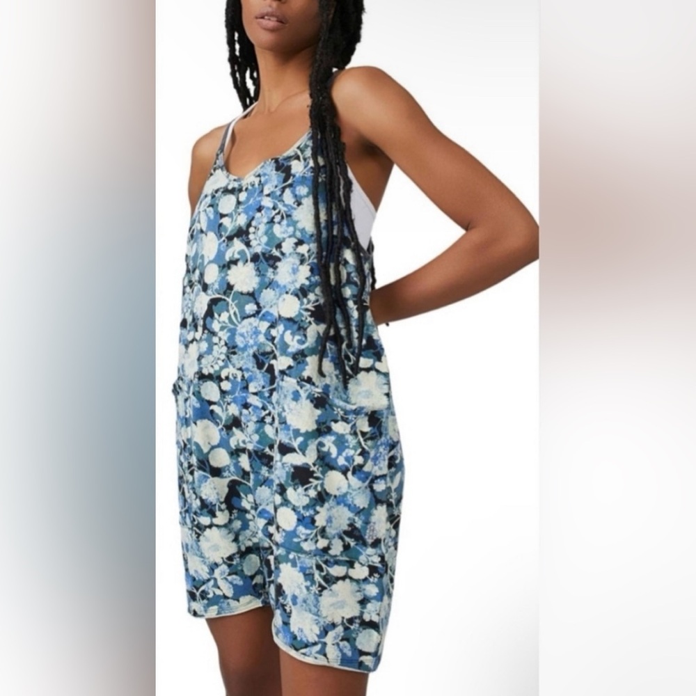 New‎ Oversized! Free People Movement Hot Shot Romper in Forest Floral Combo XS
